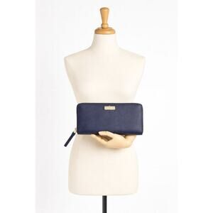 Kate Spade Newbury Lane Neda Zip Wallet Indigo Blue Saffiano Leather